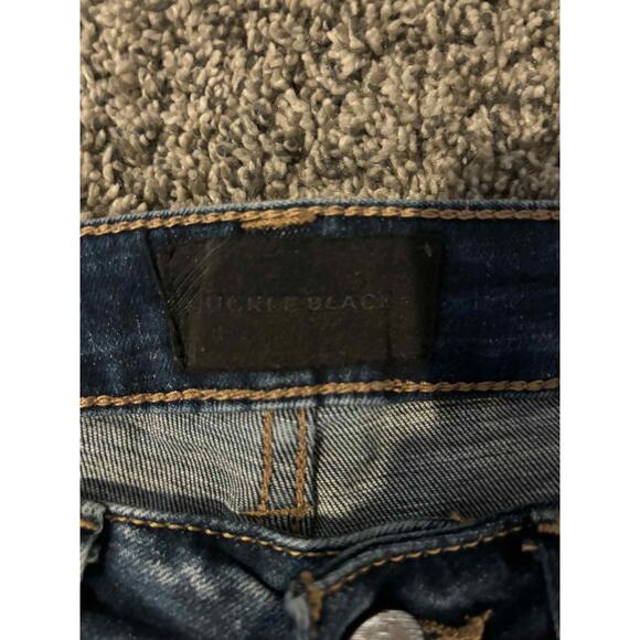 Buckle Black Fit 93 Straight Leg Whiskered Denim Jeans Blue Size 28 x 33 Stretch - Picture 3 of 8